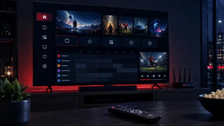 Interface de lecteur Smart IPTV sur un téléviseur connecté